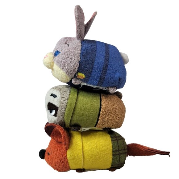 Disney Zootopia Mini Plush Lot Flash Slothmore Nike Wilde Judy Hopps Tsum Tsum - Picture 2 of 8